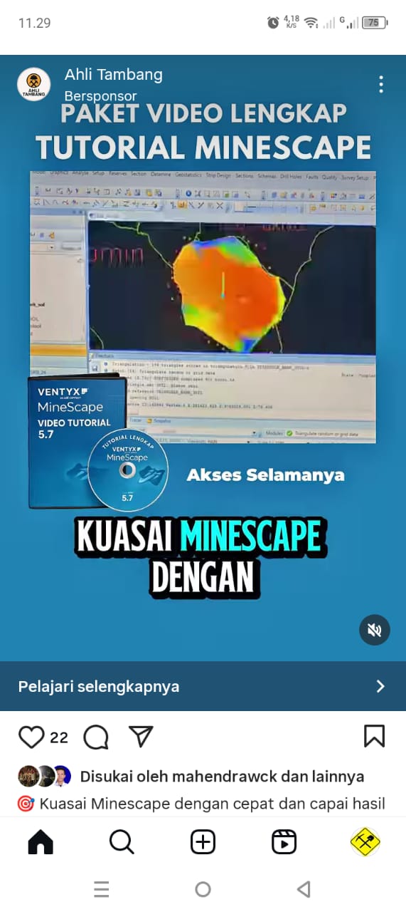 Iklan Tutorial Minescape di IG