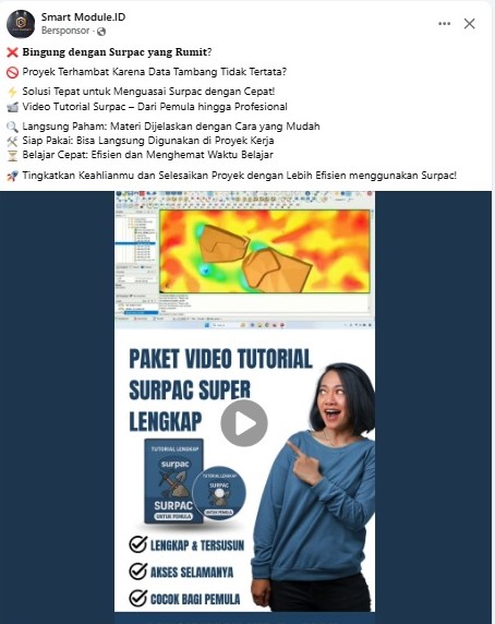 Iklan Tutorial Surpac di FB