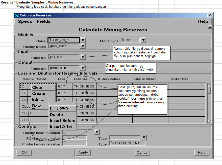 Menghitung Reserves - Pit Optimizing Minescape