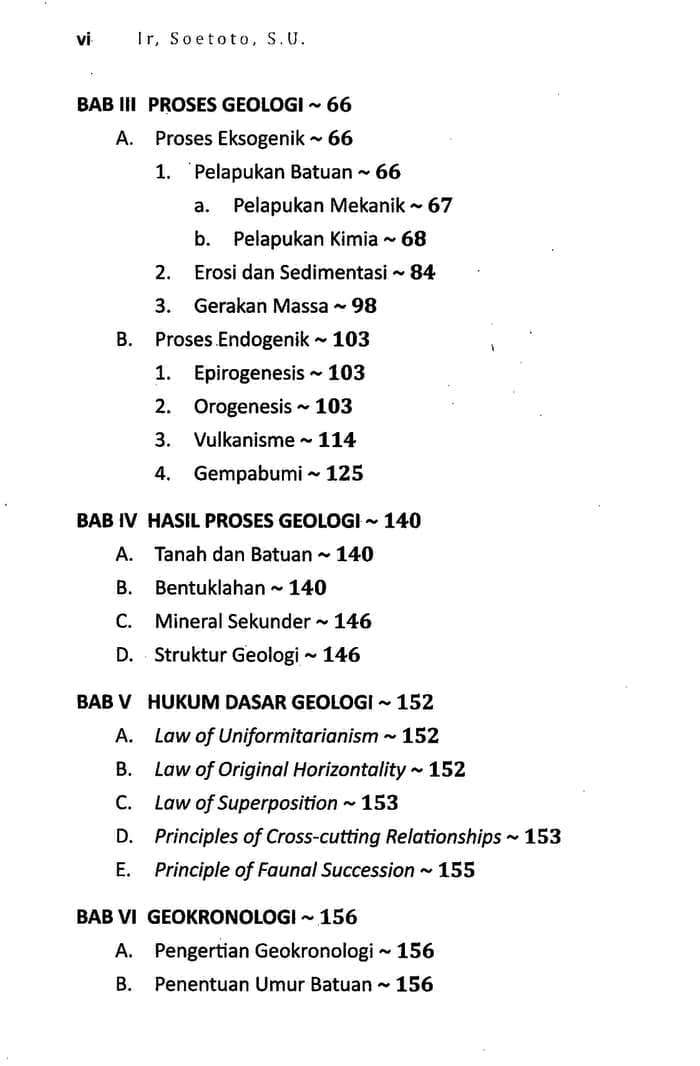 Daftar Isi Buku Geologi Dasar