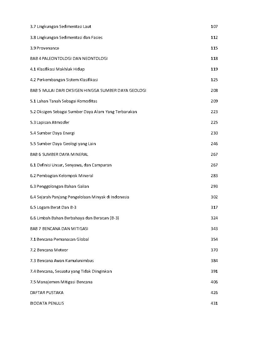 Daftar Isi Buku Geologi Umum Bagian Kedua