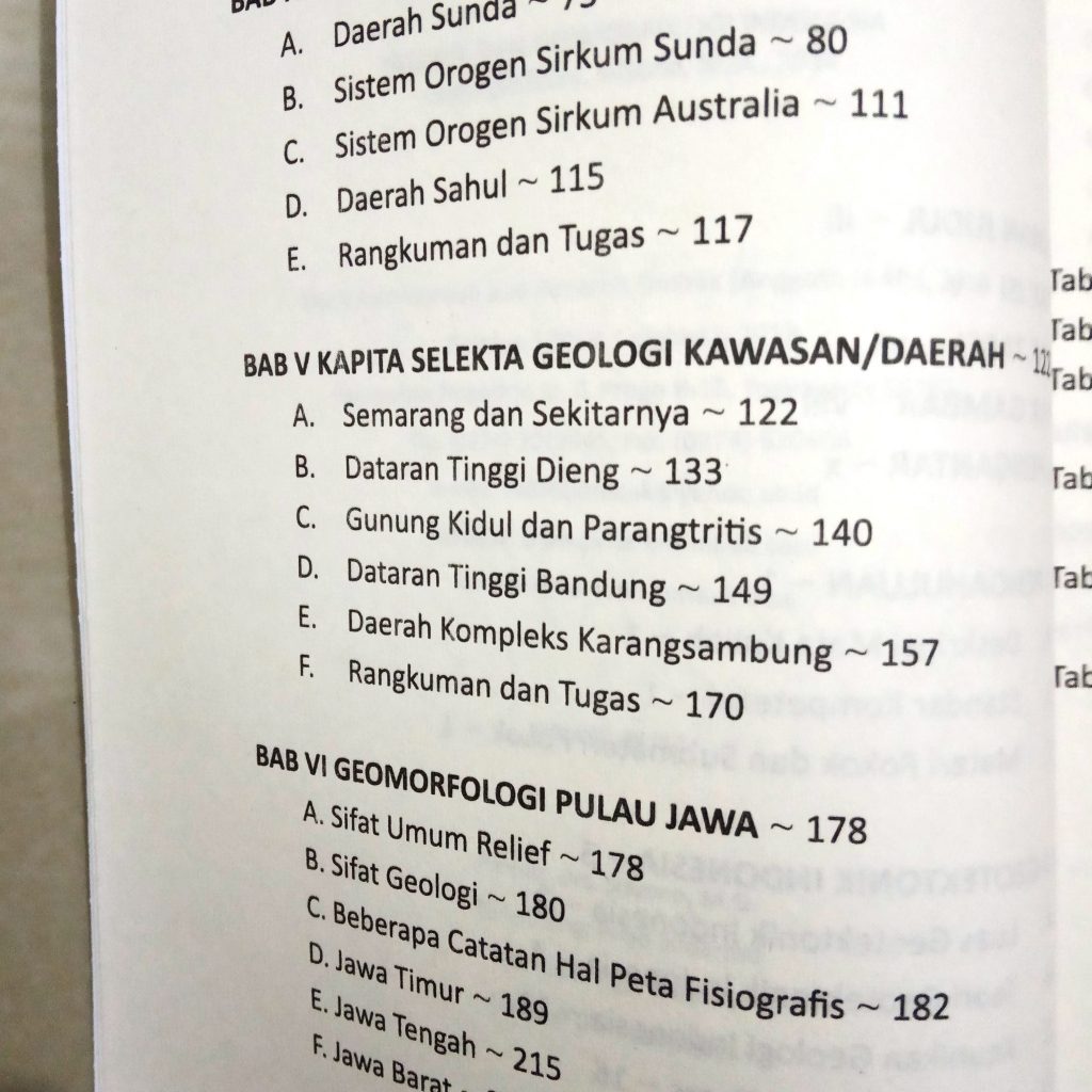 Daftar Isi Geologi dan Geomorfologi Indonesia