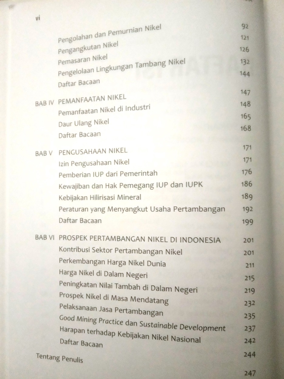 Daftar Isi Buku Nikel Indonesia