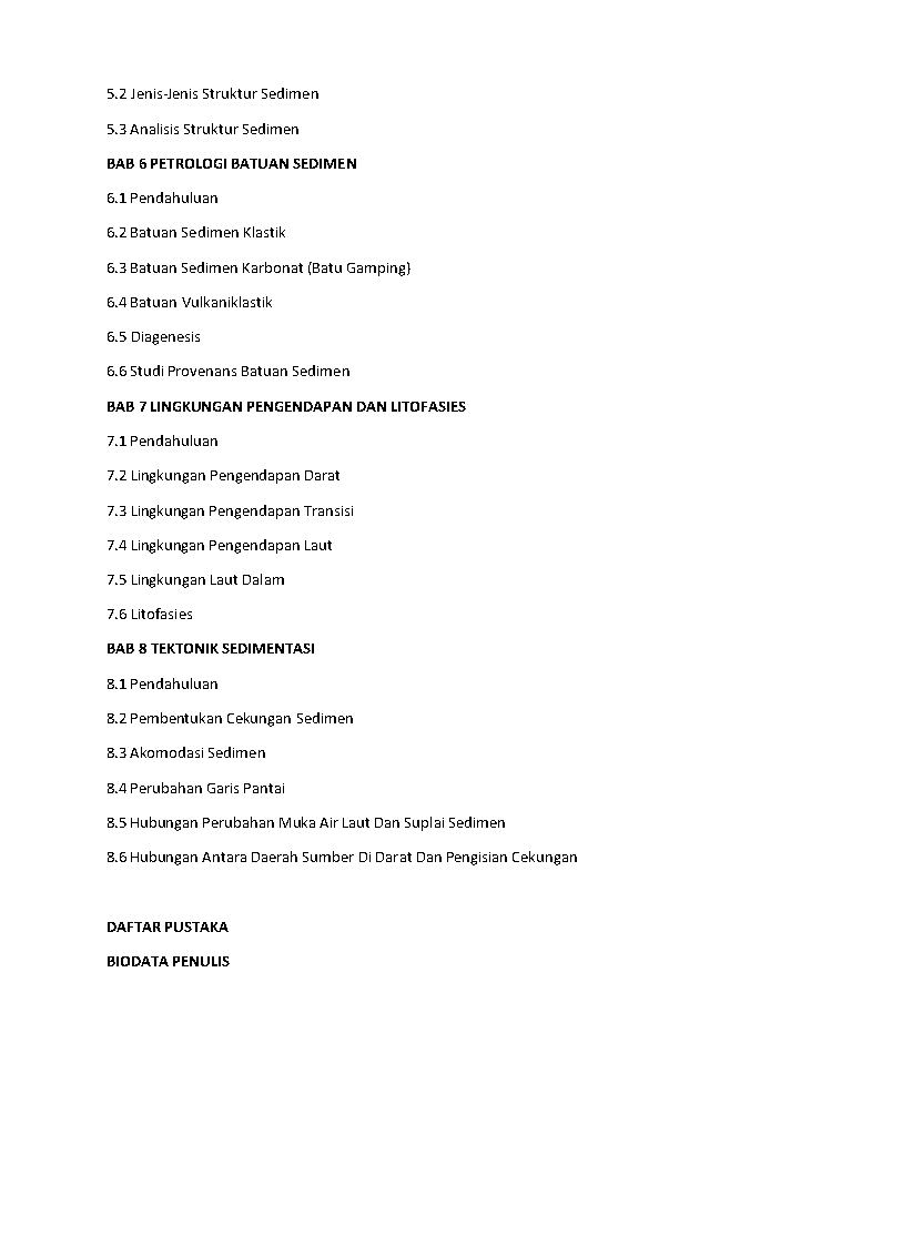 Daftar Isi Buku Sedimentologi Karya Sugeng S. Surjono Dan D. Hendra Amijaya