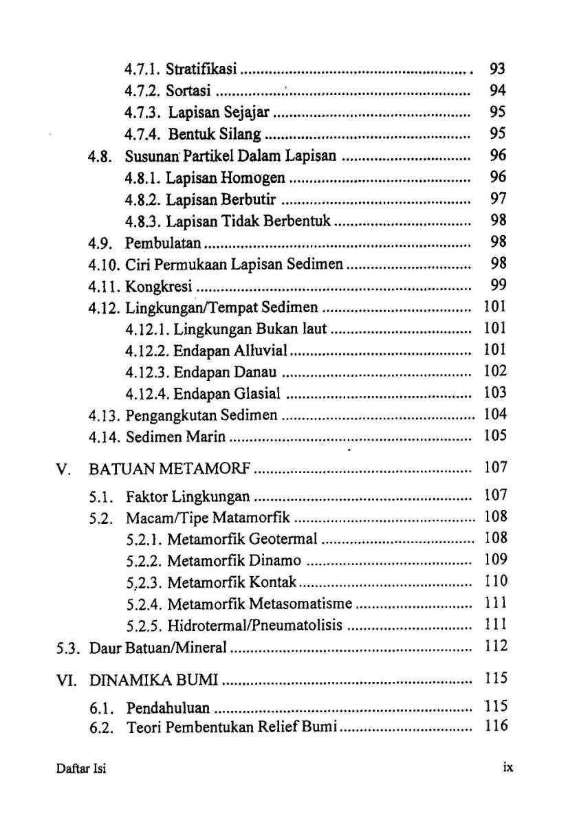 Daftar Isi Geologi dan Mineralogi Tanah Karya Dr. Ir. Moch Munir, MS