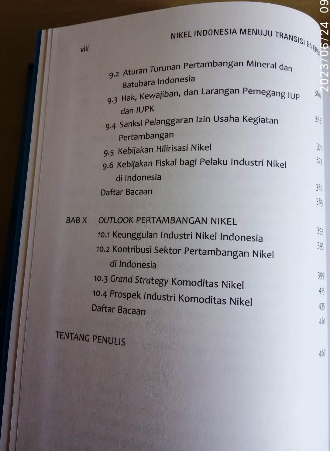 Daftar Isi Buku Nikel Indonesia Menuju Transisi Energi Karya Irwandy Arif Gramedia