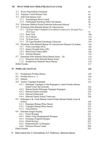 Daftar Isi Buku Mekanika Batuan Penerbit ITB