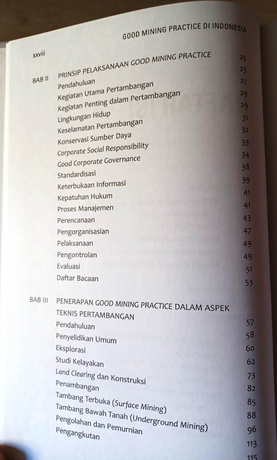 Daftar Isi Buku Good Mining Practice di Indonesia Karya Prof. Dr. Ir. Irwandy Arif, M.Sc Penerbit Gramedia Pustaka Utama