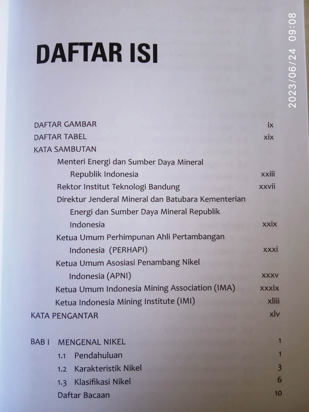Daftar Isi Buku Nikel Indonesia Menuju Transisi Energi Karya Irwandy Arif Penerbit Gramedia