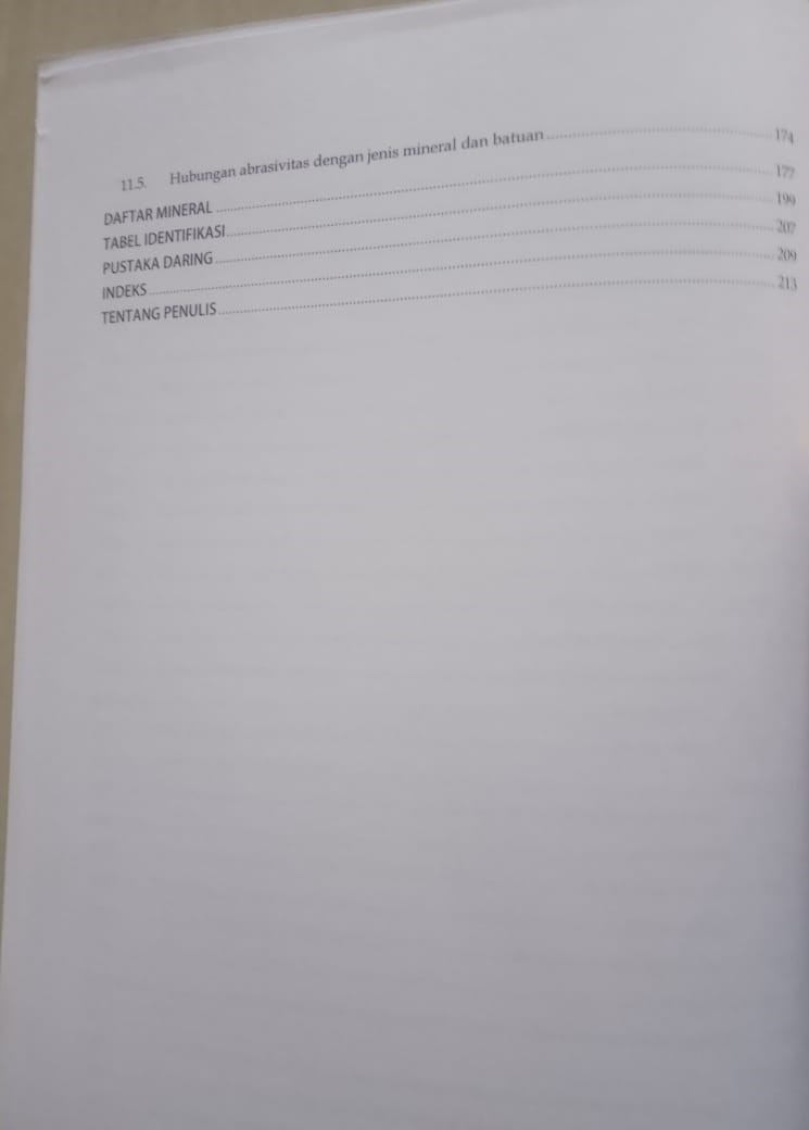 Daftar Isi Buku Mineralogi - Andy Yahya Al Hakim - Penerbit ITB Press