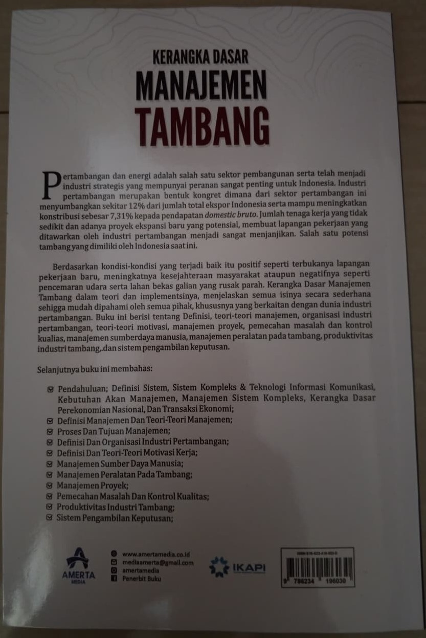 Buku Ajar Kerangka Dasar Manajemen Tambang - Penerbit Amerta Media