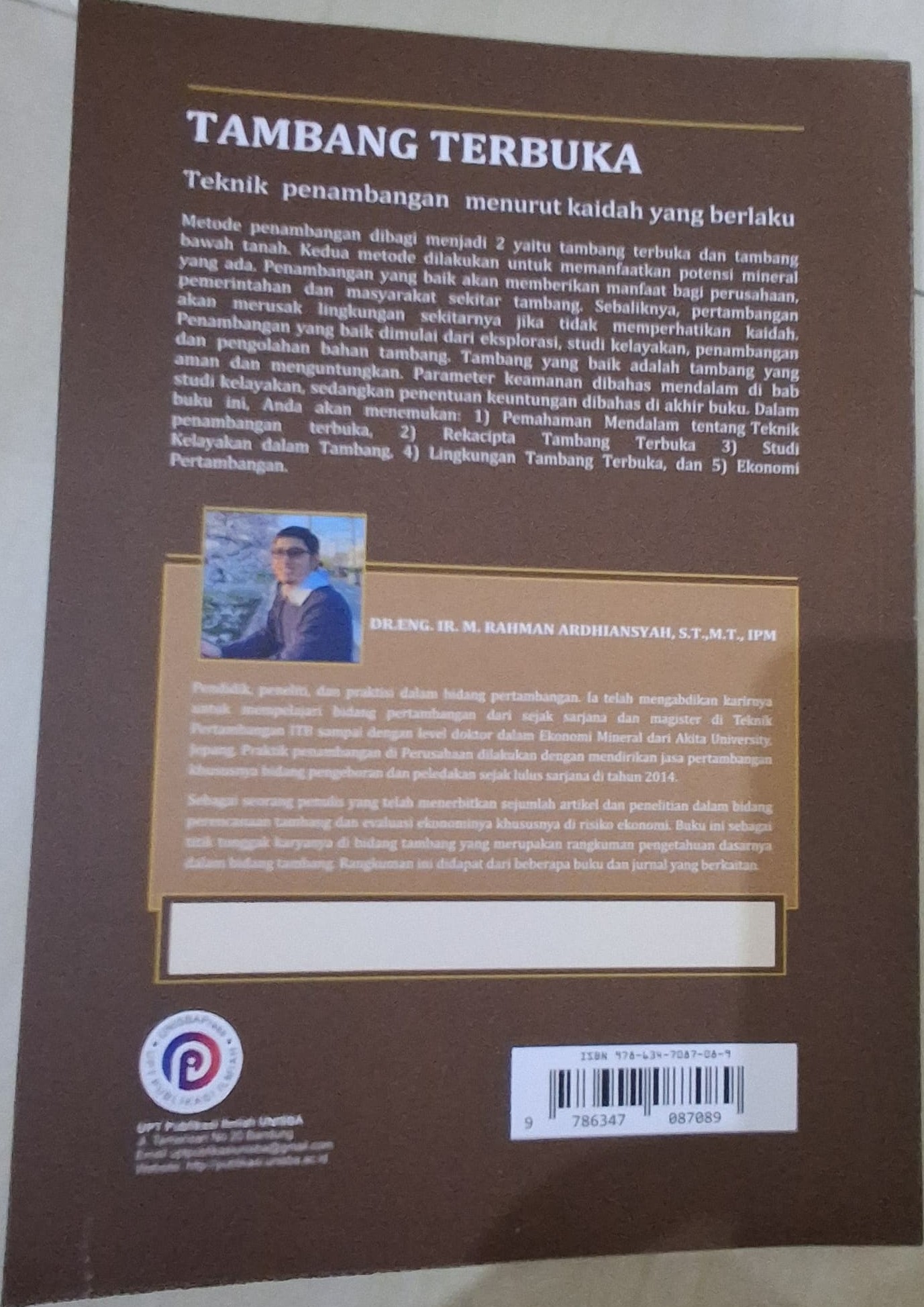 Buku Tambang Terbuka M. Rahman Ardhiansyah, ST.MT, IPM - Unisba Press
