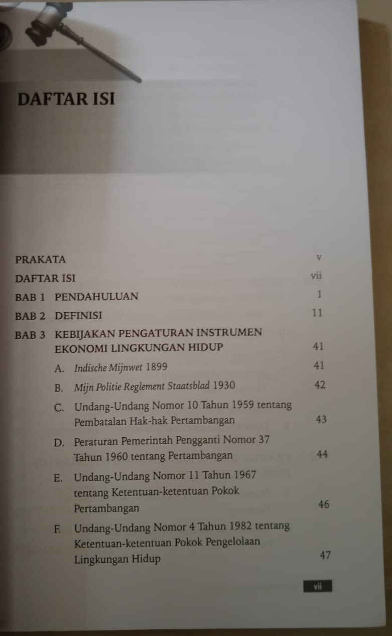 Daftar Isi-1-Hukum Mineral Dan Batubara Instrumen Ekonomi Lingkungan Pada Kegiatan Pertambangan Mineral dan Batubara Berkelanjutan Dr. Ahmad Redi – Penerbit Rajagrafindo Persada